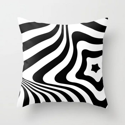 Otthoni dekoráció párnahuzat pszichedelikus csíkos poliészter nyomtatott párnahuzat hálószoba nappaliba 45x45cm Funda de almohada