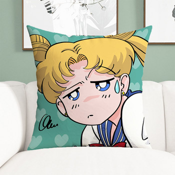 Μαξιλαροθήκες Sailor Moon Διακοσμητικό κάλυμμα μαξιλαριού Anime 45x45 Μαξιλάρια Κάλυμμα για μαξιλάρια κρεβατιού Διακόσμηση σπιτιού Κοντή βελούδινη μαξιλαροθήκη