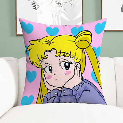 Sailor Moon jastučnice Ukrasne anime jastučnice 45x45 Jastučnice za krevet Jastuci Dekoracija za dom Kratka plišana jastučnica