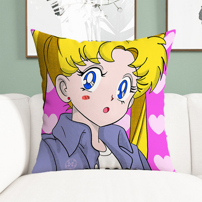 Sailor Moon jastučnice Ukrasne anime jastučnice 45x45 Jastučnice za krevet Jastuci Dekoracija za dom Kratka plišana jastučnica