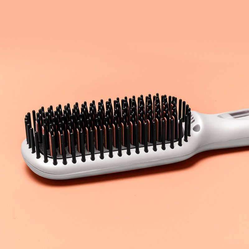 UKLISS profesionalus plaukų tiesinimo šepetys karštos šukos LCD ekranas elektrinis šildymas antistatinis keraminis tiesinimo barzdos šukos