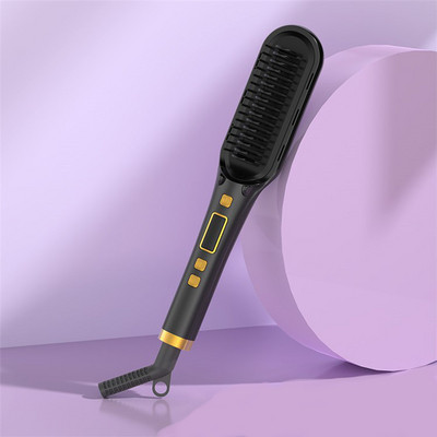 2 u 1 električna profesionalna ionska četka za ravnanje kose Češalj za uvijanje kose s LCD zaslonom Alati za uvijanje kose RAVNA KOSA