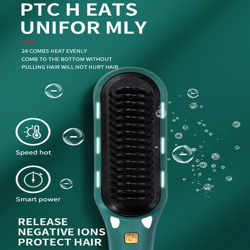 2 u 1 električna profesionalna ionska četka za ravnanje kose Češalj za uvijanje kose s LCD zaslonom Alati za uvijanje kose RAVNA KOSA