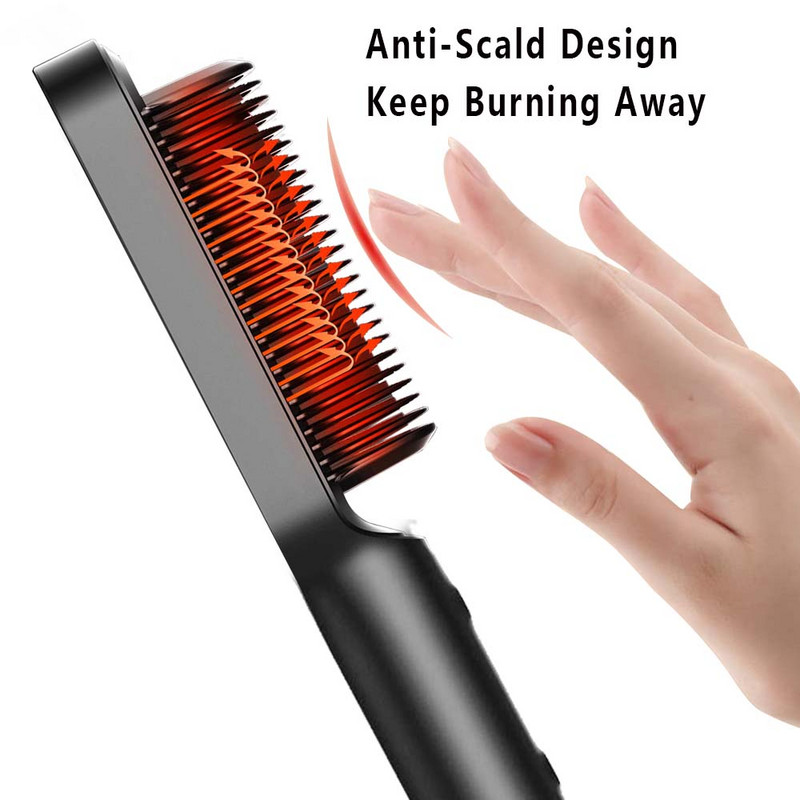 KSKIN Hajvasaló Fésű Hajvasaló Hajegyenesítő Kefe Melegítő Fésű Lapos Vas göndörítő Kisimító Kefe Elektromos Fésű