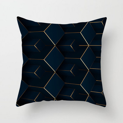 Jastučnica za kućni kauč 45*45cm Home Decor Geometric Series Kožna navlaka za jastuk boje breskve Luksuzna zlatna ukrasna jastučnica