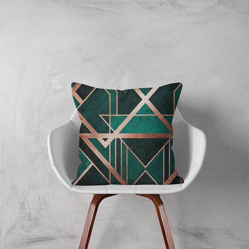 Jastučnica za kućni kauč 45*45cm Home Decor Geometric Series Kožna navlaka za jastuk boje breskve Luksuzna zlatna ukrasna jastučnica