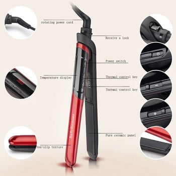 Професионална преса за коса LED дисплей Flat Iron Straightening Irons Planchas Straight Инструмент за оформяне на прическа