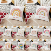 Szivárványnyomat Egyedi párnahuzat Felnőtt Gyerekek Személyre szabott név Személyre szabott Párnahuzat Otthon Házavató születésnapi ajándékok