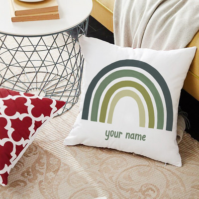 Szivárványnyomat Egyedi párnahuzat Felnőtt Gyerekek Személyre szabott név Személyre szabott Párnahuzat Otthon Házavató születésnapi ajándékok