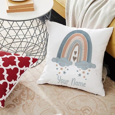 Szivárványnyomat Egyedi párnahuzat Felnőtt Gyerekek Személyre szabott név Személyre szabott Párnahuzat Otthon Házavató születésnapi ajándékok