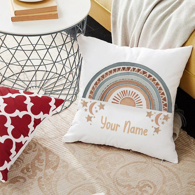 Szivárványnyomat Egyedi párnahuzat Felnőtt Gyerekek Személyre szabott név Személyre szabott Párnahuzat Otthon Házavató születésnapi ajándékok