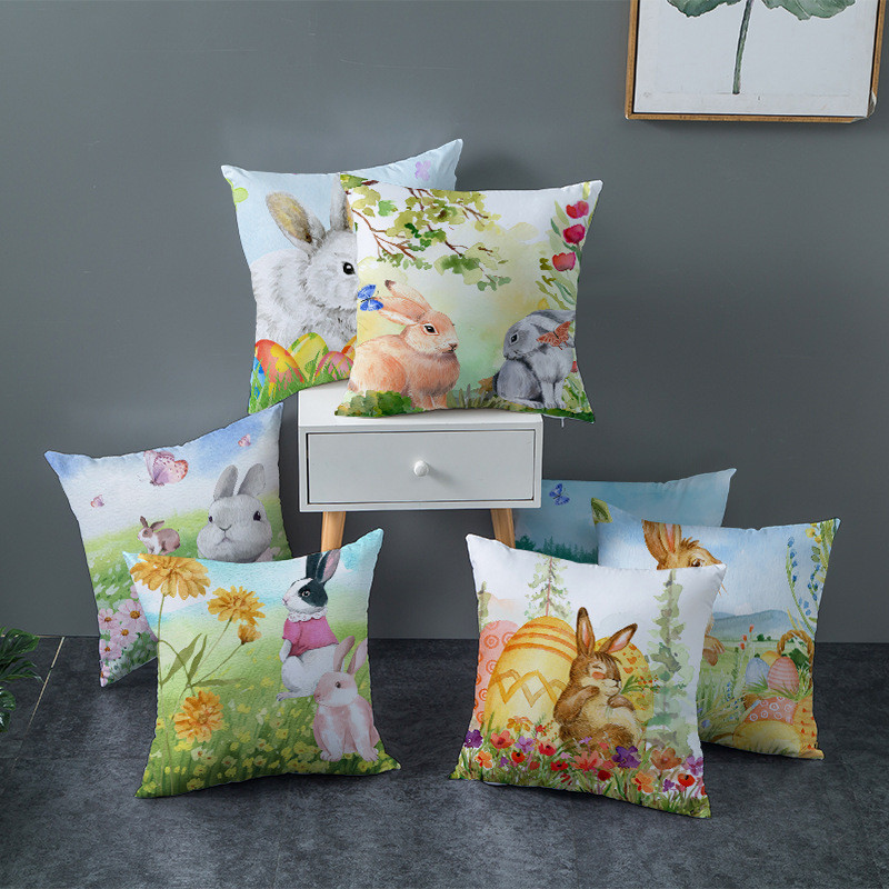 45 cm Lihavõttepühade padjapüür Lilled Küüliku Rohumaa Padjakate Lastele Head lihavõttepüha Peokaunistus Kodudiivanile Autopadja kate