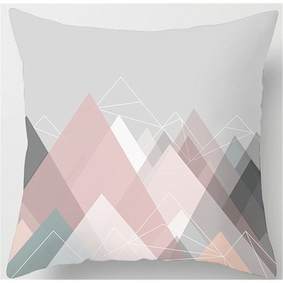Rózsaszín szürke geometrikus párnahuzat 40×40, 45×45, 50×50, 60×60, Kanapépárna Négyzet alakú dekor párnahuzat.