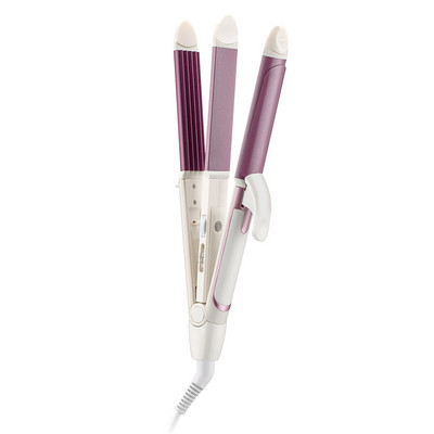 3 viename plaukų tiesintuvas EU Plug Plaukų garbanojimo lygintuvas Daugiafunkcis gofruotas plokščias geležies kukurūzų plokštės šildomas volelis