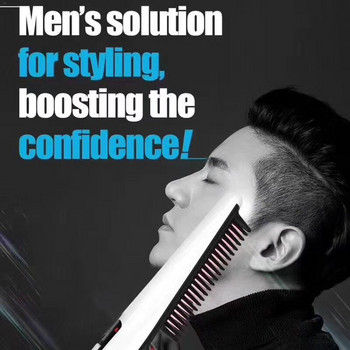 Многофункционален гребен за коса Четка за изправяне на брада Изправяне на коса Електрически гребен за изправяне на брада Бърза коса за мъже