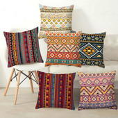 Naujas bohemiškos spalvos geometrinio rašto persikų odos pliušinis pagalvės užvalkalas Nacionalinio stiliaus retro pagalvės užvalkalo pagalvėlė