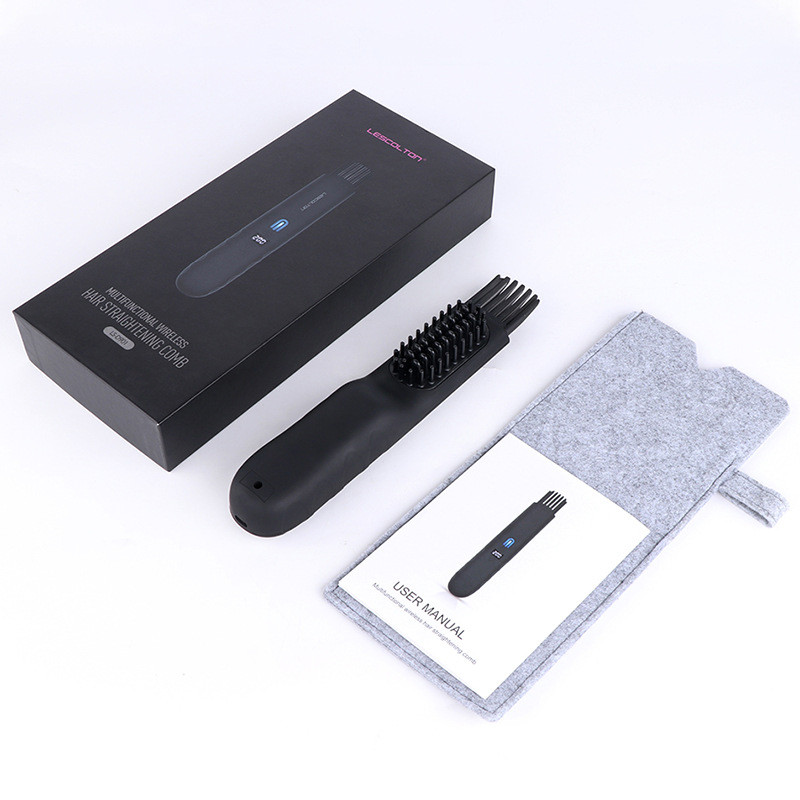 Belaidės barzdos tiesinimo šukos vyrams Hot Comb Greitos elektrinės šildomos barzdos šepetys Styler nešiojamas šukų tiesintuvas