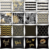 Față de pernă cu imprimare geometrică neagră Decorație pentru casă Husă de pernă pentru canapea auto