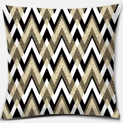 Față de pernă cu imprimare geometrică neagră Decorație pentru casă Husă de pernă pentru canapea auto