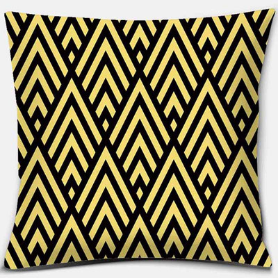 Față de pernă cu imprimare geometrică neagră Decorație pentru casă Husă de pernă pentru canapea auto