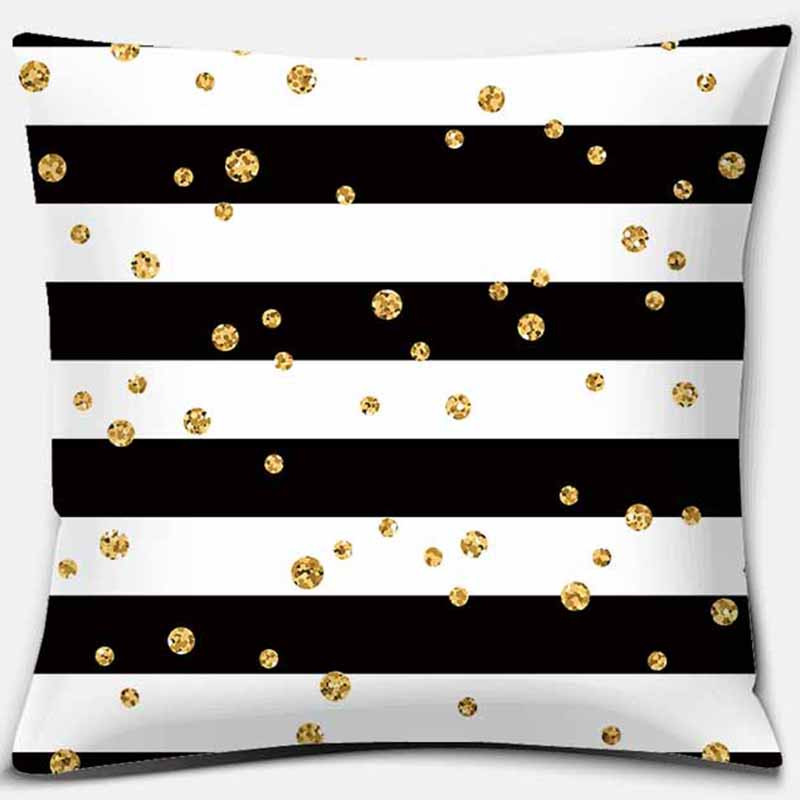 Față de pernă cu imprimare geometrică neagră Decorație pentru casă Husă de pernă pentru canapea auto