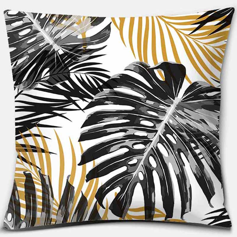 Față de pernă cu imprimare geometrică neagră Decorație pentru casă Husă de pernă pentru canapea auto