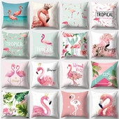 Tropical Flamingo párnahuzat 45cmX45cm négyzet alakú kanapé párnahuzat Creative Flamingo párnahuzat