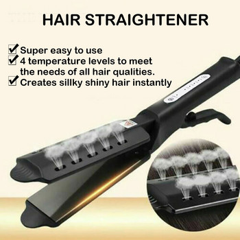 Ρυθμιζόμενη θερμοκρασία τεσσάρων ταχυτήτων Κεραμική βούρτσα ισιώματος μαλλιών με ατμό για ισιωτικό για το σπίτι Επίπεδο σιδερένιο ισιωτικό Hot Comb Hair Tools