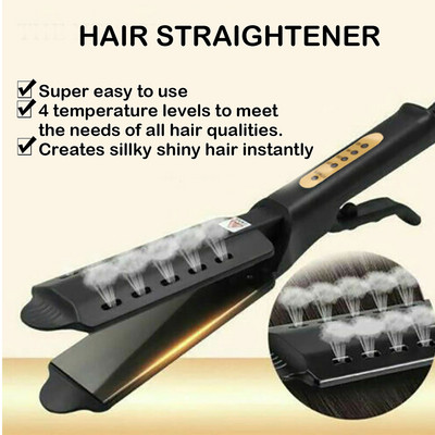 Négy fokozatban állítható hőmérsékletű kerámia gőz hajcsavaró hajegyenesítő kefe Home Laposvas hajvasaló Hot Comb Hair Tools