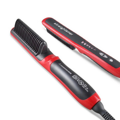 Négy fokozatban állítható hőmérsékletű kerámia gőz hajcsavaró hajegyenesítő kefe Home Laposvas hajvasaló Hot Comb Hair Tools