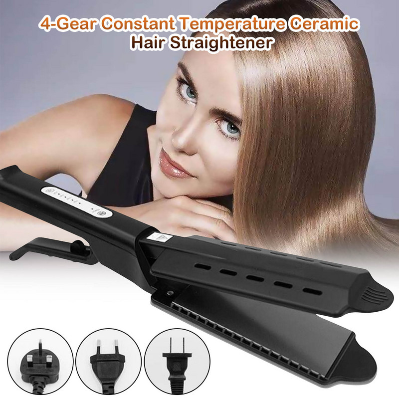 Négy fokozatban állítható hőmérsékletű kerámia gőz hajcsavaró hajegyenesítő kefe Home Laposvas hajvasaló Hot Comb Hair Tools