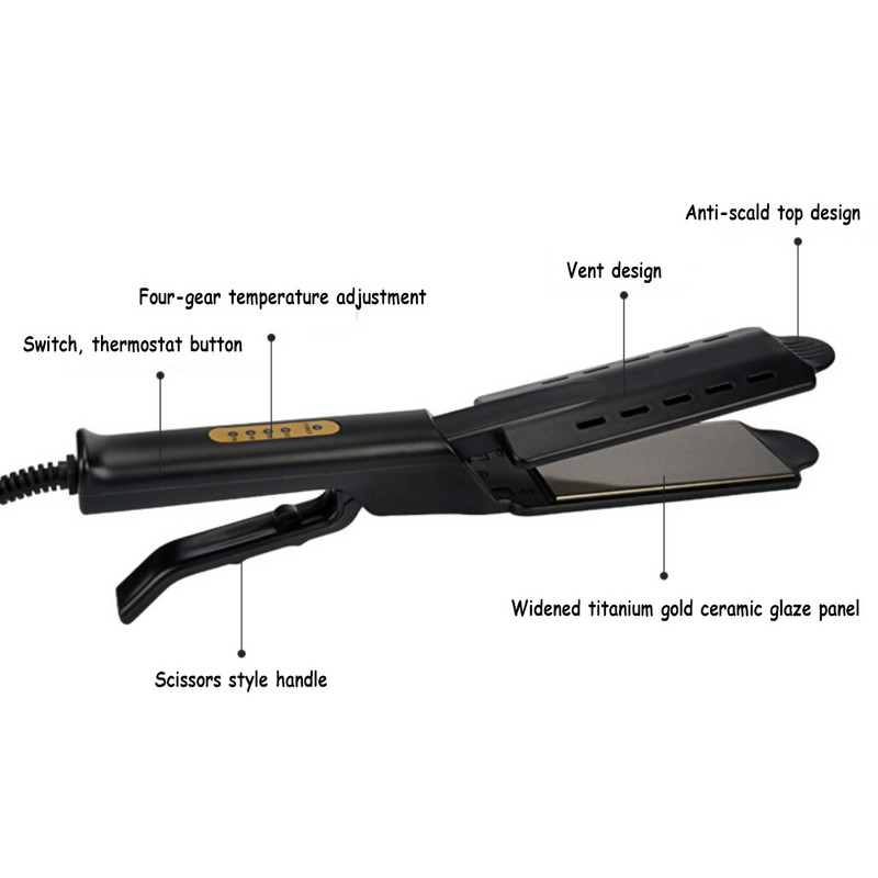 Négy fokozatban állítható hőmérsékletű kerámia gőz hajcsavaró hajegyenesítő kefe Home Laposvas hajvasaló Hot Comb Hair Tools