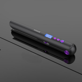 Επαγγελματικό ασύρματο ισιωτικό μαλλιών Mini Flat Iron Φορητό USB Ασύρματο σίδερο μαλλιών με οθόνη LCD Έξυπνο θερμοστατικό