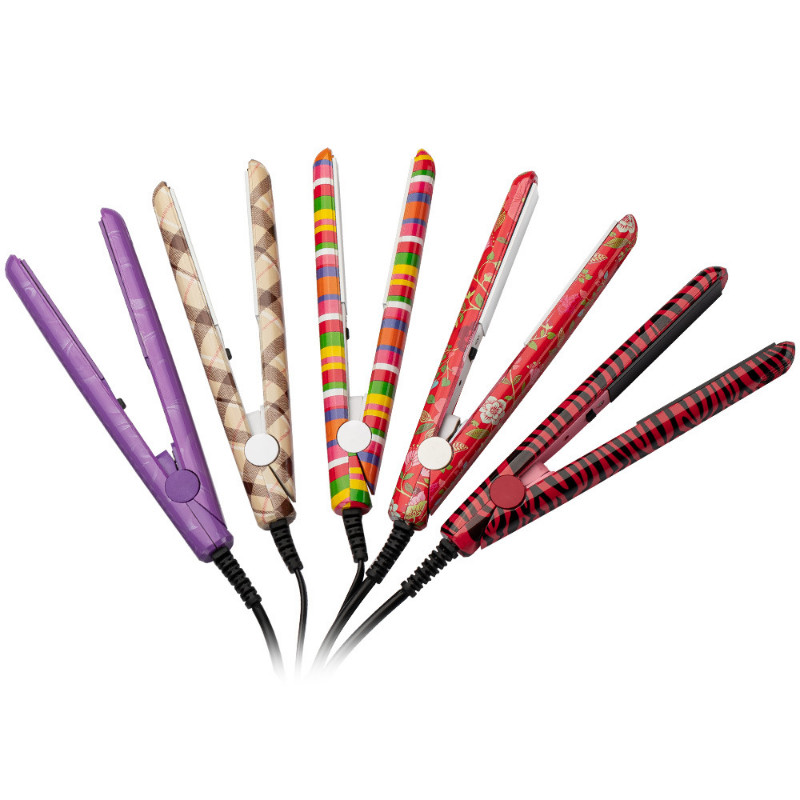 Fier de călcat electronic profesional Mini fier plat de călcat portabil din ceramică Fier de călcat pentru coafură Instrumente de styling