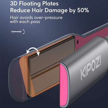 KIPOZI V6 Професионална усъвършенствана преса за коса с отрицателни йони 60 мин. Автоматично изключване Безопасно заключване Дизайн Красота Инструмент за оформяне на косата