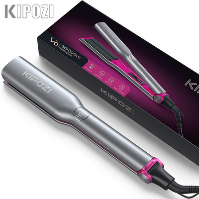 KIPOZI V6 Professzionális Fejlett Negatív Ion Hajvasaló 60Min Automatikus Kikapcsolás Biztonsági Zár Design Beauty Hajformázó eszköz