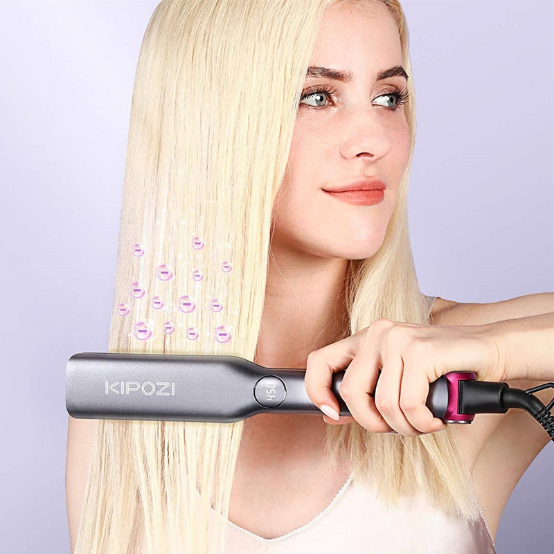 KIPOZI V6 Professzionális Fejlett Negatív Ion Hajvasaló 60Min Automatikus Kikapcsolás Biztonsági Zár Design Beauty Hajformázó eszköz
