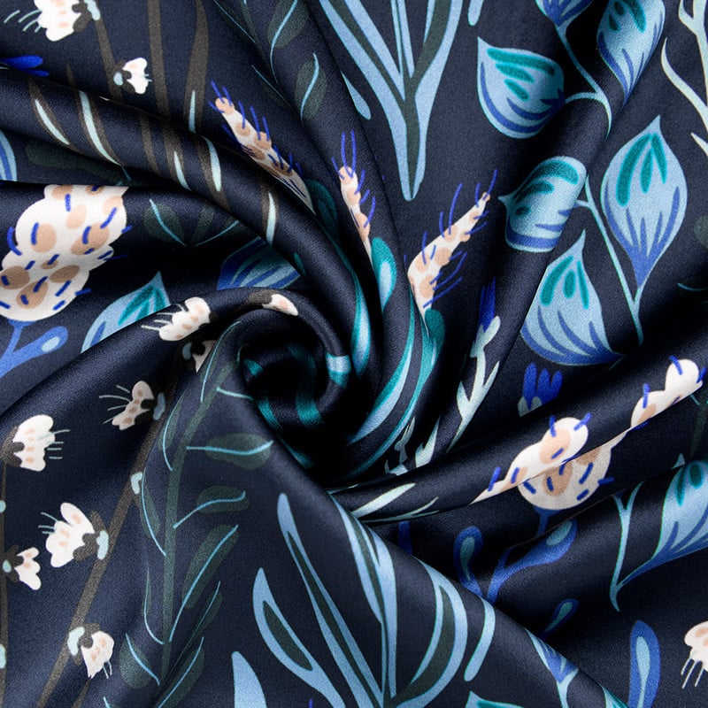 LILYSILK selyem párnahuzat 19 Momme Blue Painting Terse fehér virág kékkel Ingyenes szállítás
