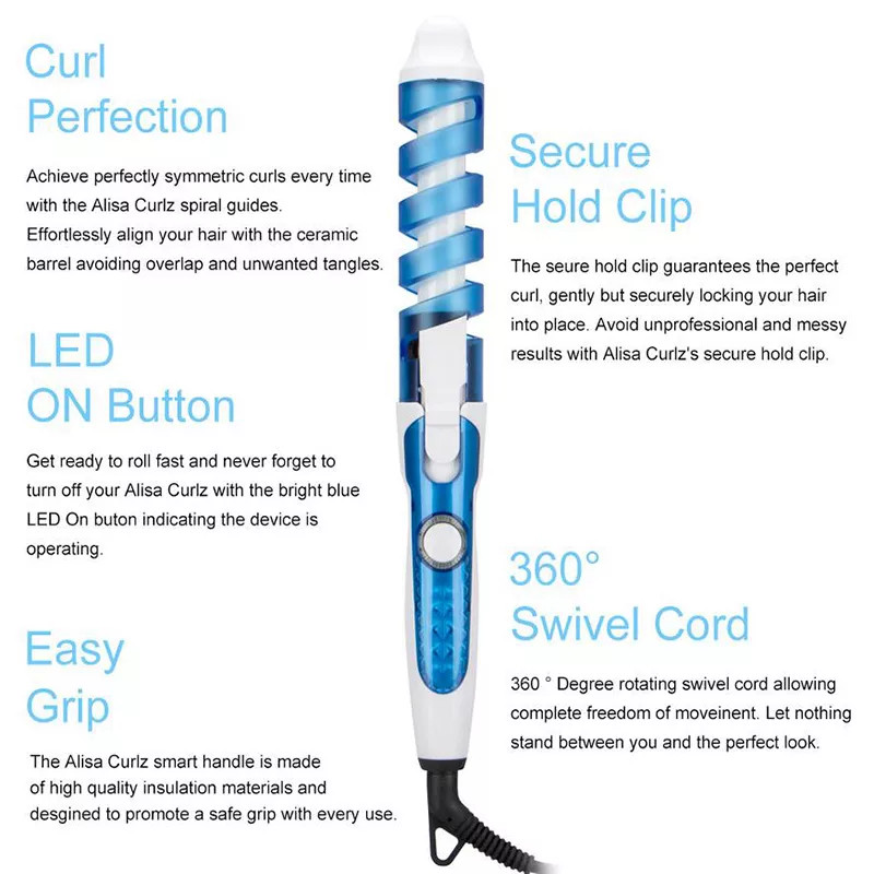 Profesionalūs bangų formavimo įrankiai keraminiai spiraliniai plaukų suktukai salono plaukų formavimo įrankiai stebuklingi spiraliniai plaukų suktukai