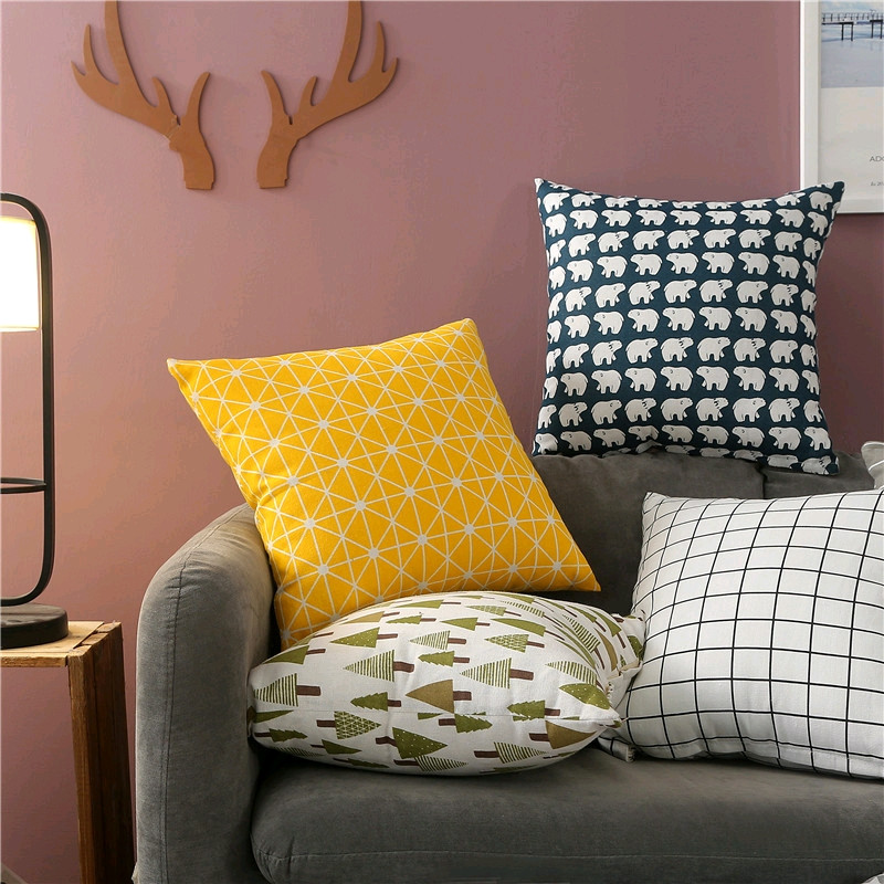 Geometrinio dizaino pagalvės užvalkalas Mielas animacinių filmų kvadratinis pagalvės užvalkalas Pagalvės užvalkalas mados pagalvės užvalkalas Namų dekoratyvinis sofa pagalvės užvalkalas