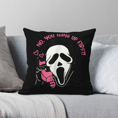 Ghostface Calling Halloween Vicces párnahuzat poliészter vászon bársony mintás cipzár dekor Dobó párnahuzat kanapé párnahuzat