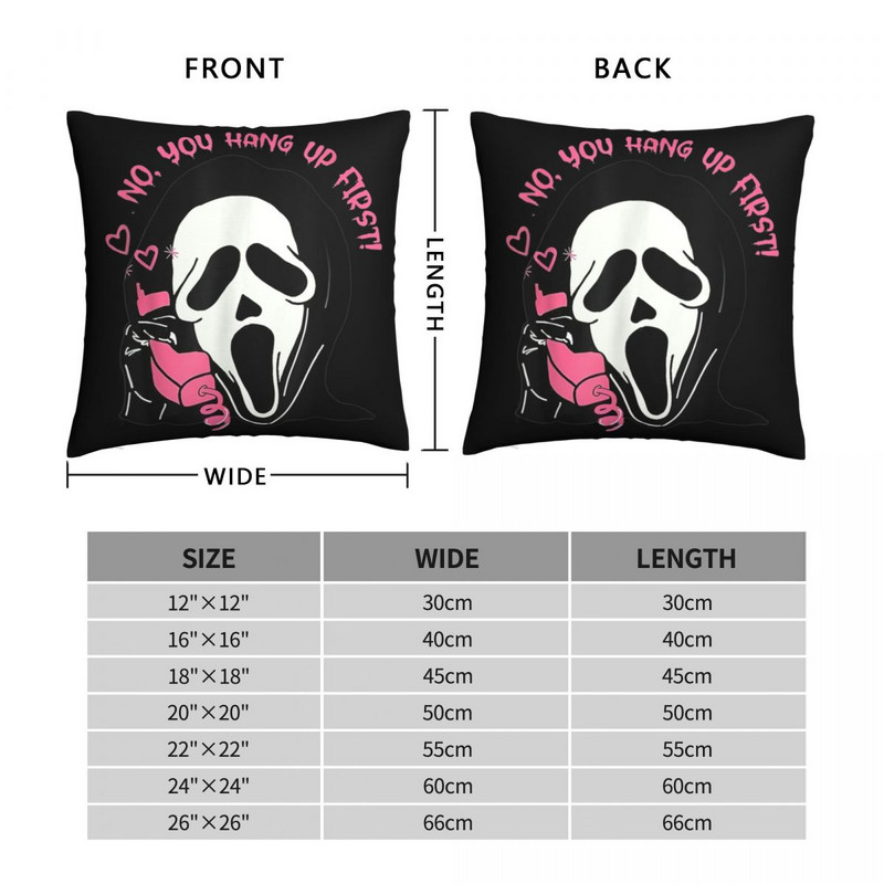 Ghostface Calling Halloween Vicces párnahuzat poliészter vászon bársony mintás cipzár dekor Dobó párnahuzat kanapé párnahuzat
