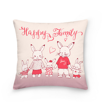 Великденска декоративна калъфка за възглавница Калъфка за възглавница Rabbit Bunny Printed Poliester Throw Pillow Decor for Home Decor Диван Калъфка за възглавница
