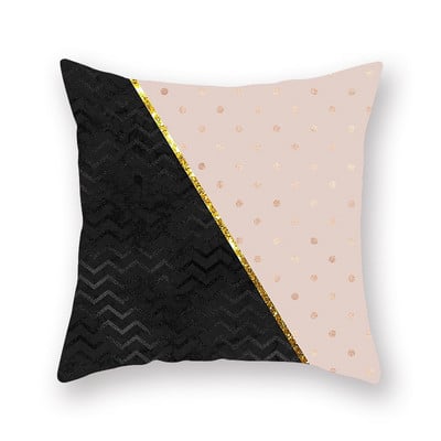 45X45CM Pink sorozatú párnahuzat dekoratív arany fekete térkép geometria tavaszi lakberendezési párnahuzat poliészter lakberendezési autó