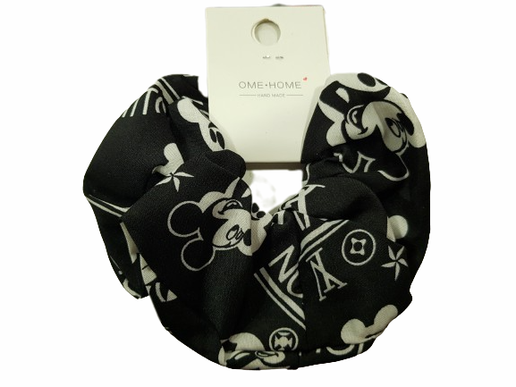 Ластик Ahelos, За коса, Скрънчи, Черно/Бяло