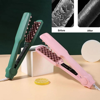 Професионална ютия за обем на косата Керамична 3D решетка Щипка за коса Инструменти за къдрене Шина Плоска ютия Инструменти за оформяне на коса