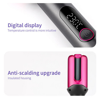 Νέο φορητό αυτόματο σίδερο για μπούκλες μαλλιών με οθόνη LCD γρήγορη θέρμανση για αυτόματο ψαλιδάκι μαλλιών για styling