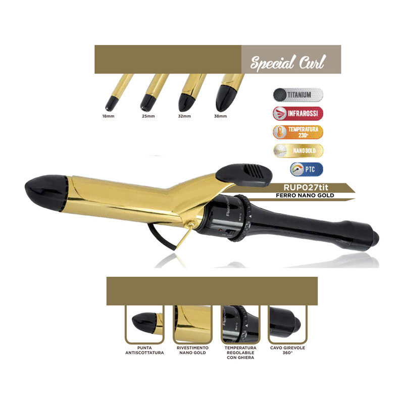 Ρετρό αναβάθμιση μαλλιών Μπούκλα επαγγελματική Οικογενειακή μπούκλα rub027tit Μπούκλα-Ø 32 mm διάμετρος, μαύρο και χρυσό Χρώμα