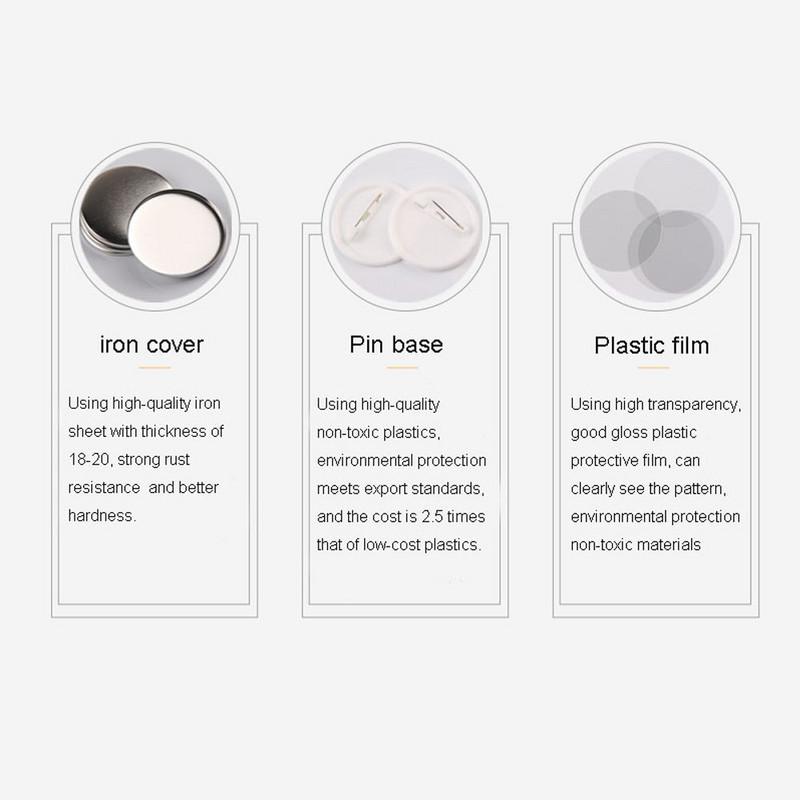 100 vnt./komplektas Plastikinis tuščias ženkliuko smeigtuko mygtuko dalys Drabužių reikmenys Ženkliuko mygtuko „pasidaryk pats“ amatų reikmenys, medžiagos 25/32/37/44/50/56/58/75MM