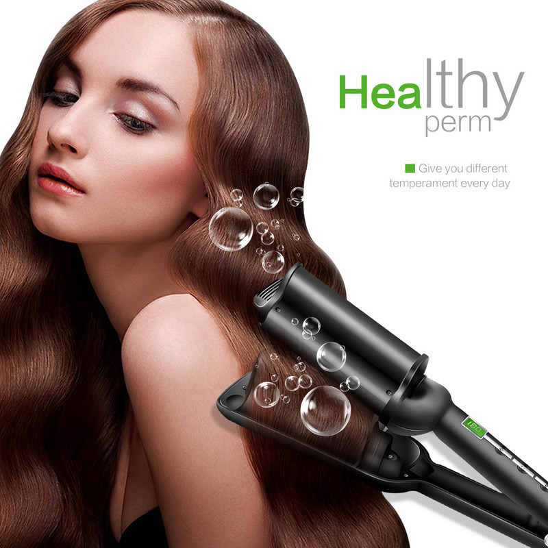 GHD Deep Wave 32MM plaukų garbanojimo lygintuvai trijų vamzdelių „Curler Pro“ plaukų garbanojimo geležis, skirta salonams ir namams Keraminė garbanojimo lazdelė
